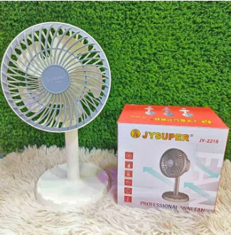 JYSUPER JY-2218 Rechargeable Mini Table Fan Portable Mini Moving Fan Adjustable Desk Fan